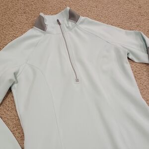 Athleta Mint Green Half-Zip Pullover with Gray Accents Womens Size XXS Petite